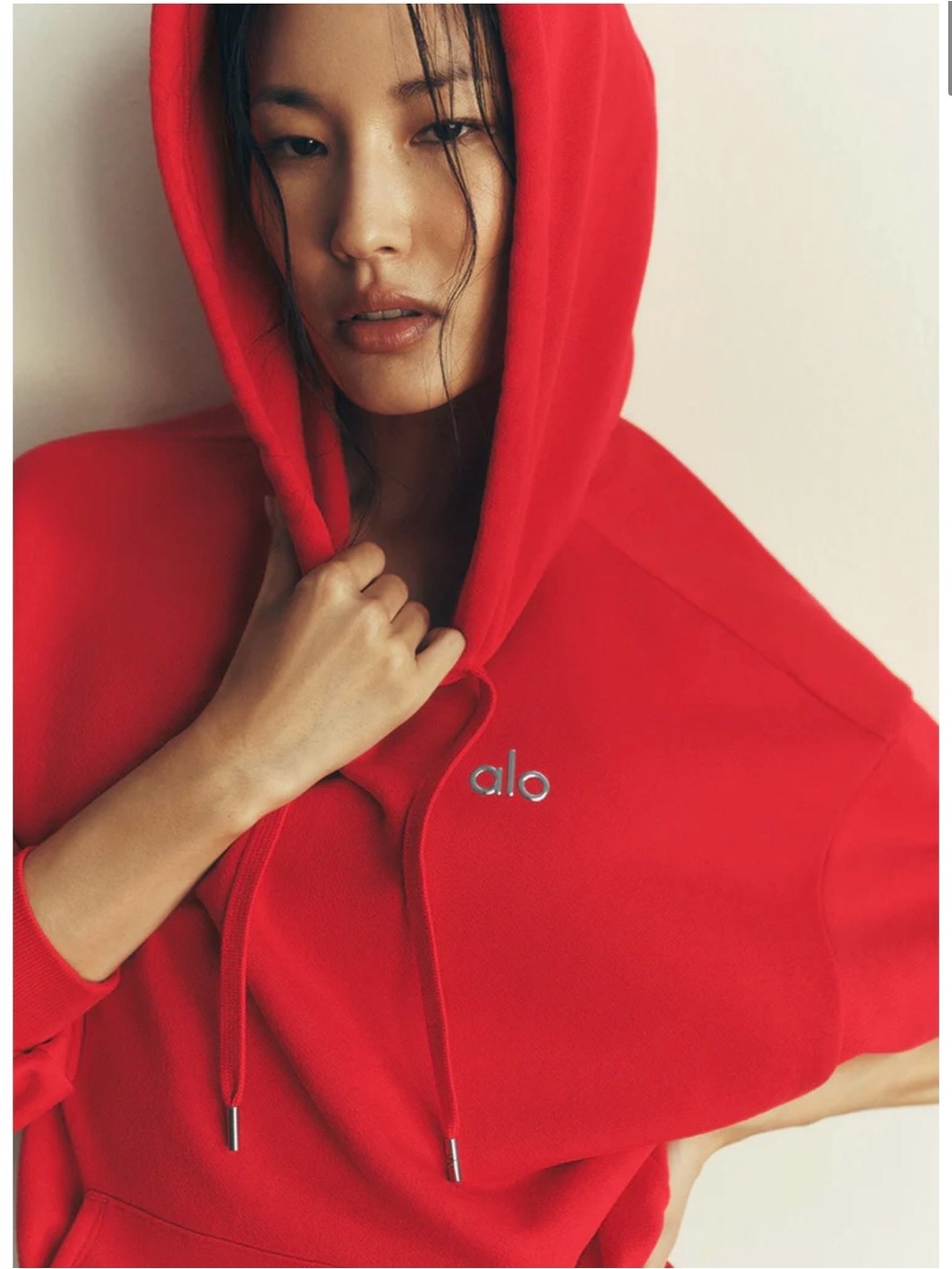 Alo Women's Bright Red Accolade Hoodie - Picture 4 of 7